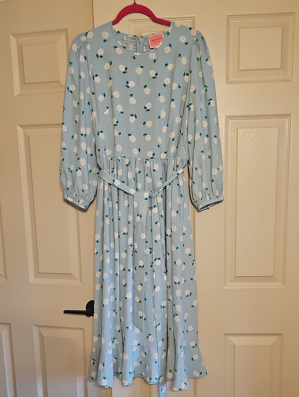 Kate Spade ight Blue Daisy Print Midi Dress - Picture 2 of 10